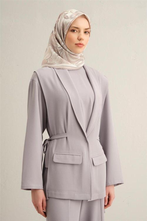 Desenli Saf Ipek Twill Eşarp 9323- 82