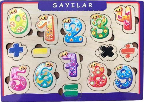 Ahşap Bultak Puzzle 15 Parça Arka Yüzü Yazı Tahtalı Yapboz Dört İşlem Sayılar