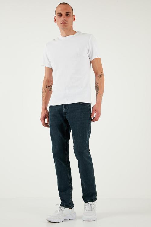 Pamuklu Regular Fit Normal Bel Boru Paça Jeans Erkek Kot Pantolon 2211S81PARMA MAVİ