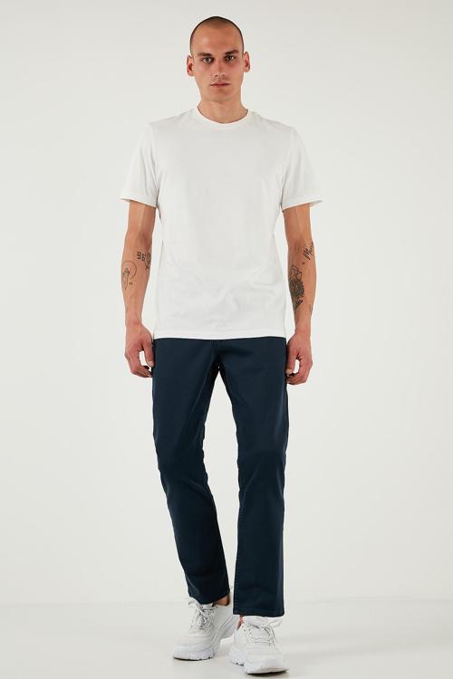 Streç Pamuklu Comfort Fit Yüksek Bel Boru Paça Jeans Erkek Kot Pantolon 4400S65TEXAS İNDİGO