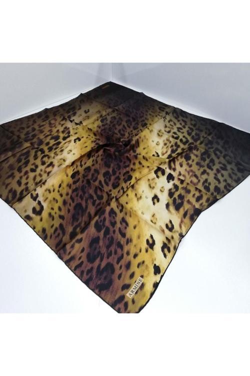 8260-09 Kadın Ipek Eşarp Leopar Desenli