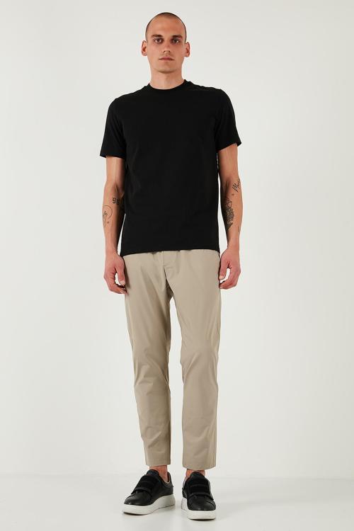 Slim Fit Lastikli Bel Boru Paça Kemer Detaylı Pantolon Erkek Kot Pantolon 5543S86JMILANO BEJ