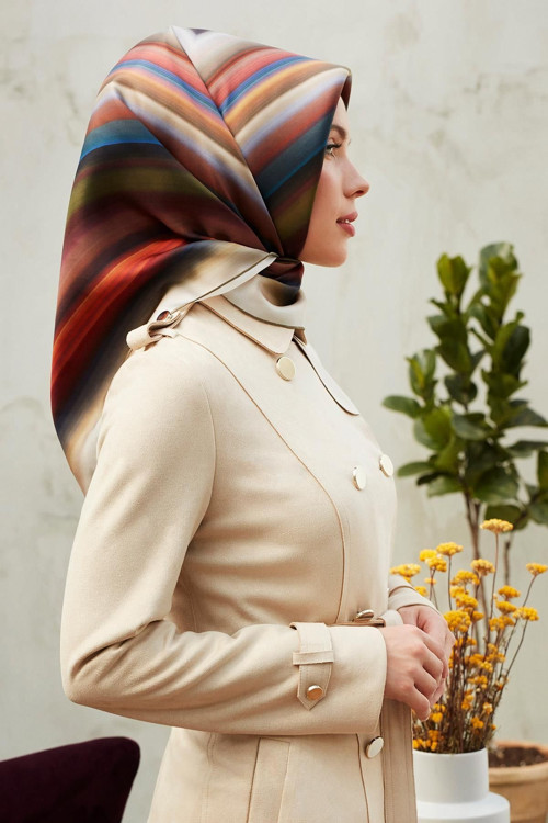 Nostalji Serisi Twill Ipek Eşarp 8237D-02