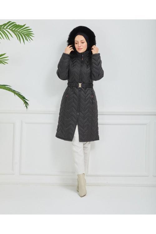 Sişme Kısa Siyah Mont