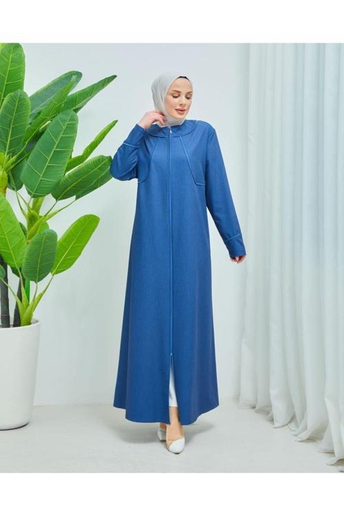 Yazlık Terletmez Indigo Kot Ferace