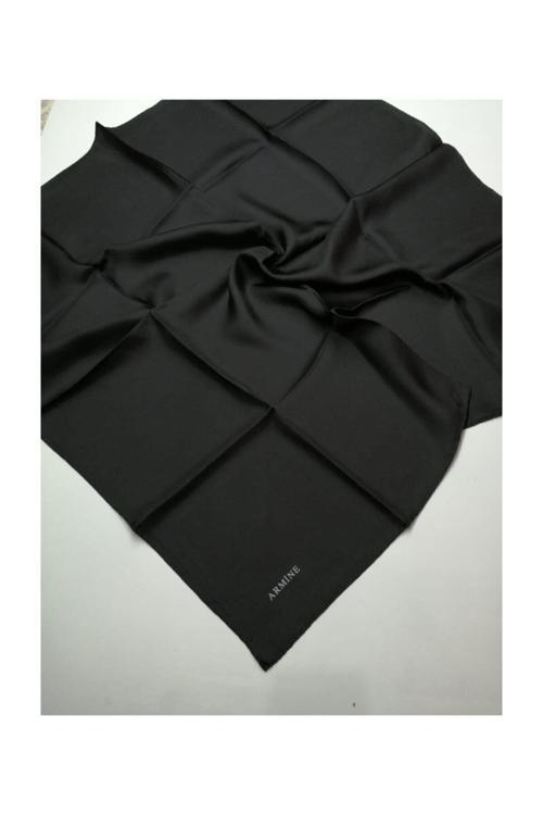 Düz Boyalı Siyah Eşarp (Twill)