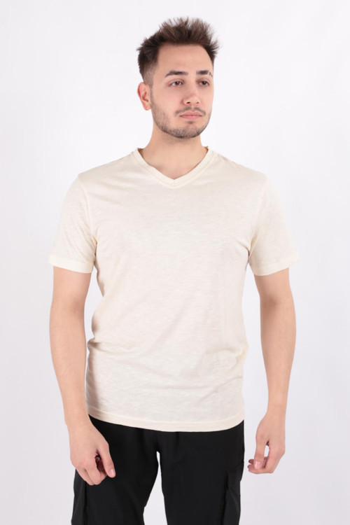 4601 Erkek V Flamlı T-Shirt