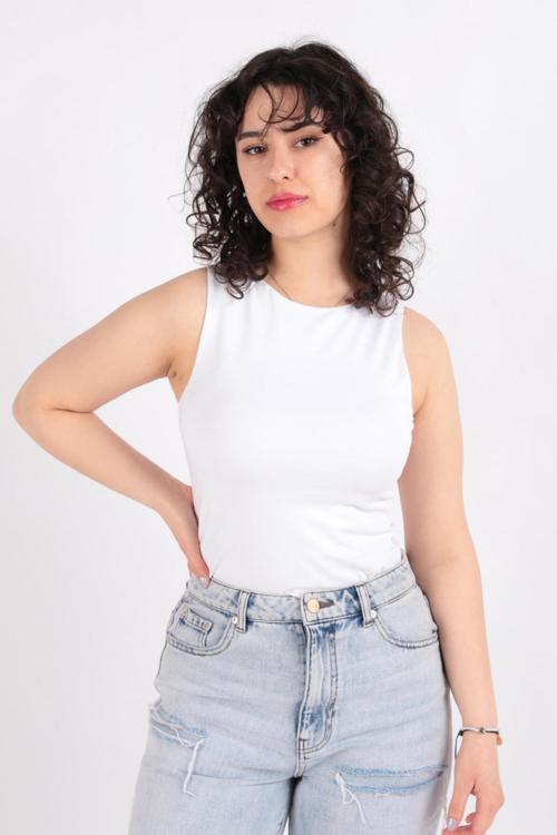 S0015597 Kadın Kolsuz Crop Atlet Ss