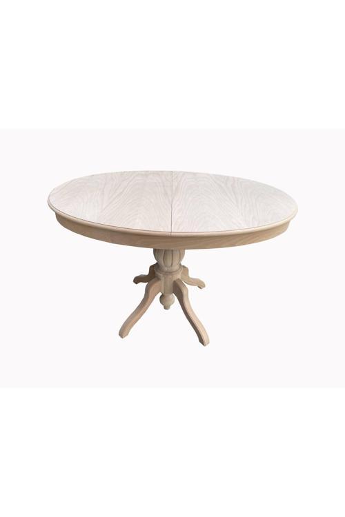 100X150 Cm Baba Ayaklı Oval Raylı Açılır Masa Ahşap Ham&Cilasız