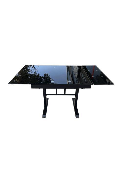Mobeletto 70 X 80 Japon Ortadan Metal Ayaklı -Yanlardan Açılır Cam Masa