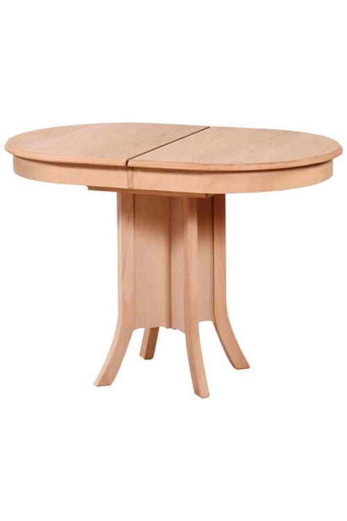 Oval Ortadan Ayaklı Açılır Masa 75X108 Cm Ahşap Ham Cilasız