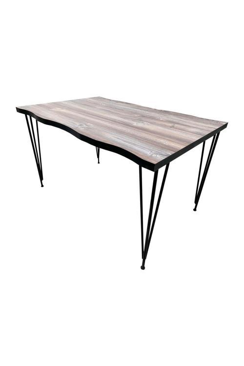 Eko 70X120 Cm Kütük Desenli Sabit Tel Masa(Mutfak&Cafe Masası)