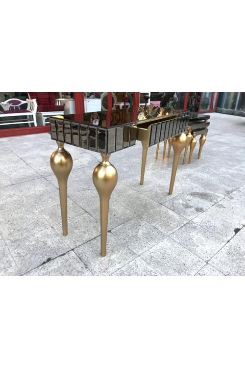 Tombul Dresuar + Zigon Takımı Bronz Aynalı - Varak Renkli