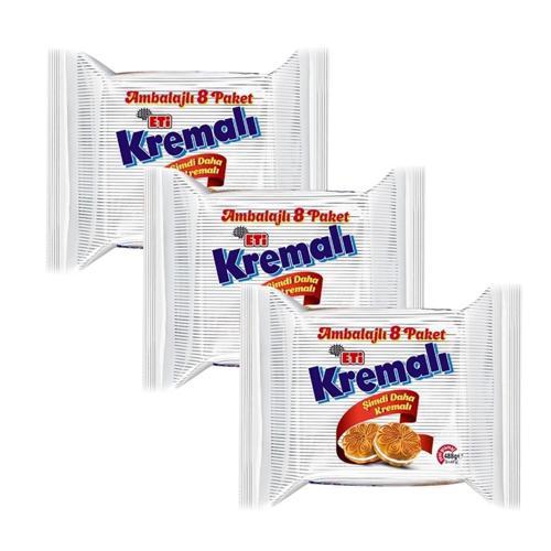 Kremalı Bisküvi 8 li 488 gr x 3 Adet