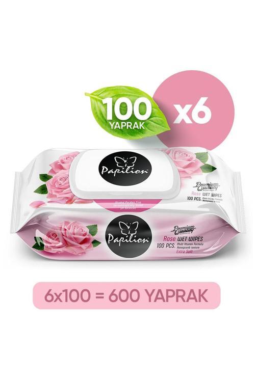 Premium Gül Özlü Ekstra Soft Islak Havlu 100x6 - 600 Yaprak