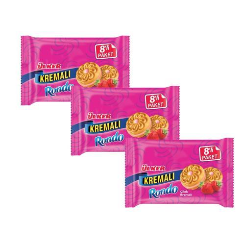 Kremalı Rondo Çilek 8 li 488 gr x 3 Adet