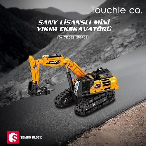 Sany Lisanslı Mini Yıkım Ekskavatörü – 258 parça yapı blokları Lego ile uyumlu (712052)
