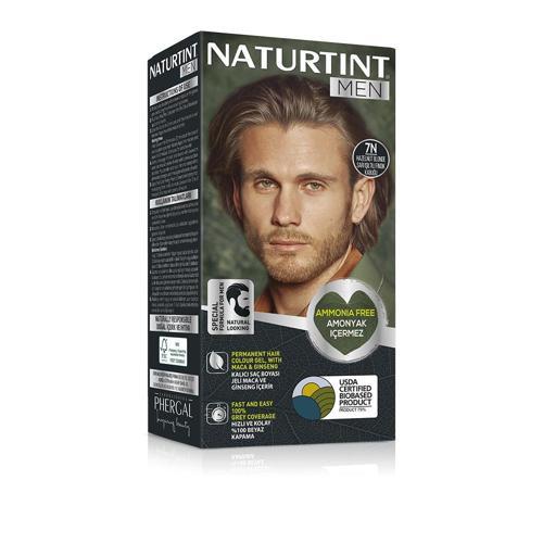 Men 7N Sarı Işıltılı Fındık Kabuğu Erkekler için Doğal Saç Boyası 170ML