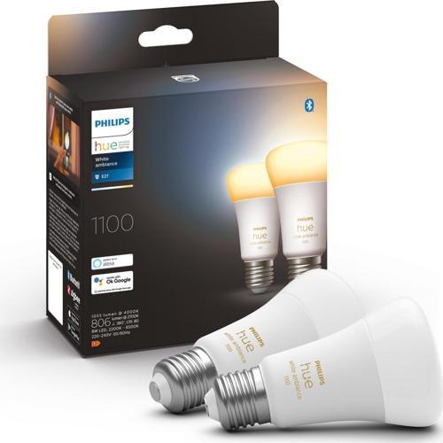 Hue 8-75W Beyaz Ambiyans Akıllı Ampul 2'li Ekopaket E27 Bluetooth Özellikli