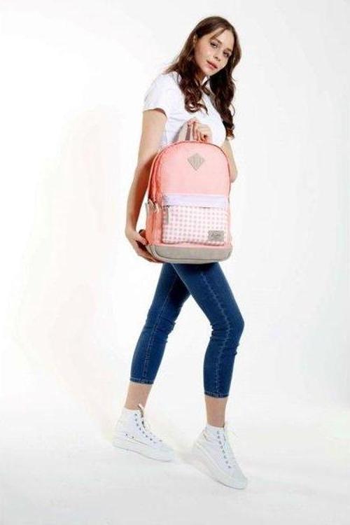 Wıchlıght Sırt Çantası Plaıd Somon K1504