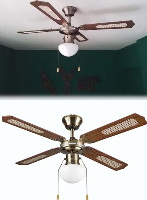 Tavan Vantilatörü Aydınlatmalı Tavan Pervanesi 4 Kanat Kahve 107cm JB048