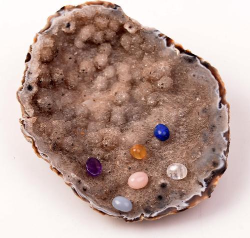 6 Adet Doğal Taş Kabaşon - 6*8 mm Yüzük ve Kolye Taşı