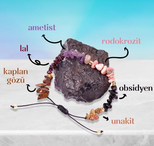 Akrep Burcu Doğal Taş Bileklik - Ayarlamalı