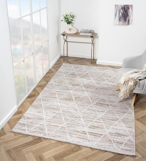 Loya Koleksiyonu Tozu Yok Dekoratif Halı LY004B Vizon