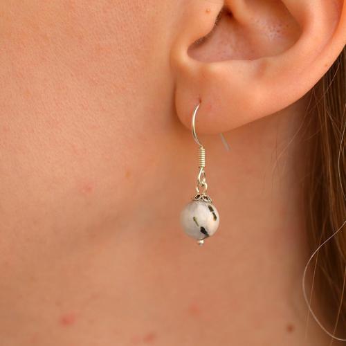 Ay Taşı Gümüş Küpe