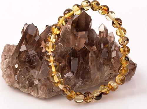 Damla Kehribar Bileklik - 7 mm Fosilli