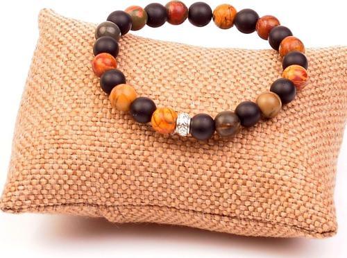 Jasper ve Obsidyen Taşı Bileklik - 8 mm