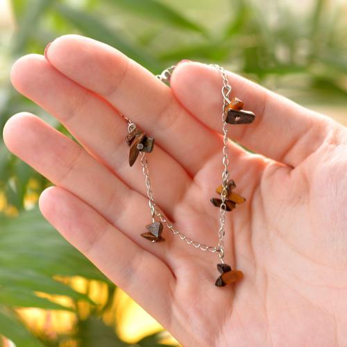 Kaplan Gözü Taşı Bileklik – Kararmaz Zincirli