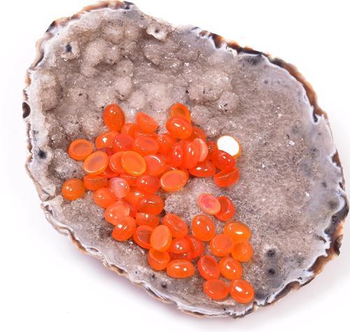 Karnelyan Akik Taşı Kabaşon - 6*8 mm Yüzük ve Kolye Taşı