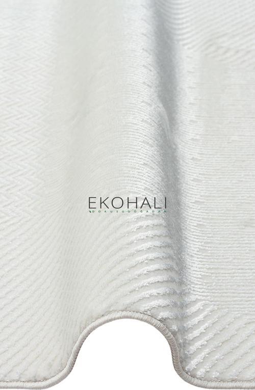 Sateen Lüks Koleksiyonu Kolay Kullanımlı Hav Vermez Sık Dokuma Modern Halı STLUX02 Krem