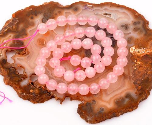 Pembe Kuvars Taşı Dizi (8 mm)