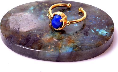 Lapis Lazuli Taşı Yüzük - Altın renkli