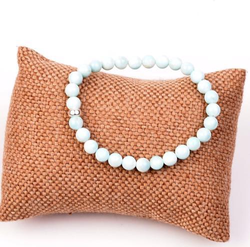 Larimar Taşı Bileklik ( 6 mm ) - Gümüş Aparat