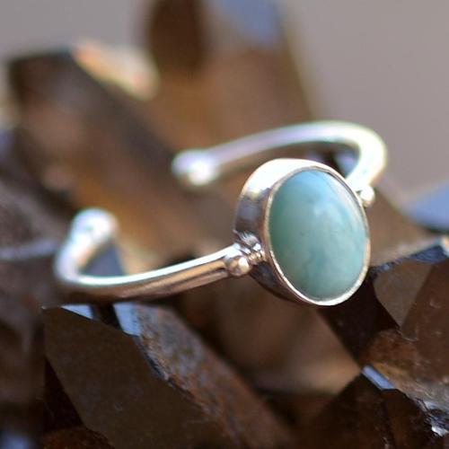 Larimar Taşı Gümüş Yüzük - Ayarlamalı