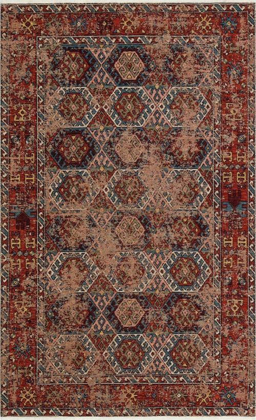 Eko Anadolu Antik Desenli Yıkanabilir Kaymaz Tabanlı Etnik Kilim AND03