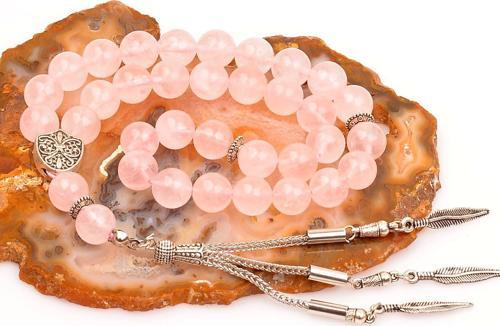 Pembe Kuvars Taşı Tesbih (10 mm)
