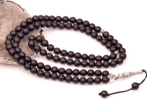 Mat Obsidyen Taşı Dua Tesbihi (8 mm)