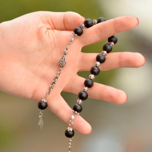 Mat Obsidyen Taşı Zaza Tesbih - 10 mm