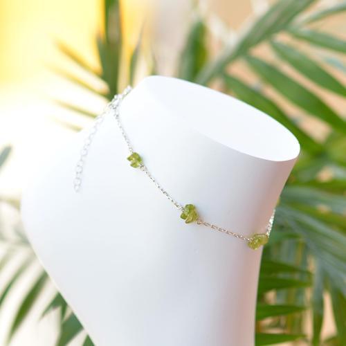 Peridot Taşı Gümüş Halhal - Zebercet Taşı