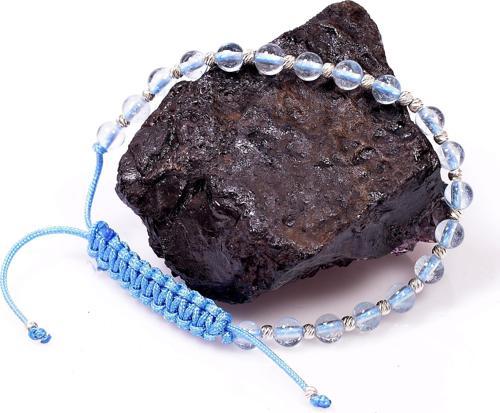 Mavi Topaz Taşı Gümüş Bileklik - Ayarlamalı