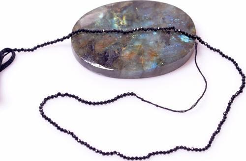 Siyah Spinel Taşı Dizi 30 cm - 1,8 mm ( Çok İnce )