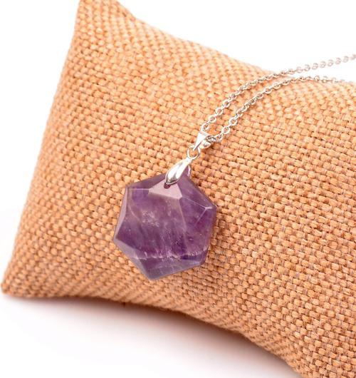Ametist Taşı Kolye - Davut Yıldızı