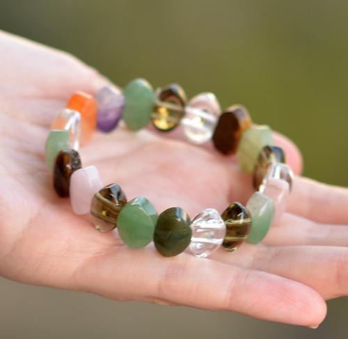 Çakra Taşlarından Bileklik - Baklava Kesim