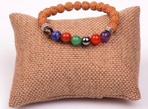 Çakra Taşlarından Bileklik ( 8 mm ) - Rudraksha Tohumlu -