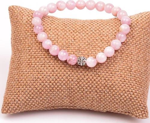 Kunzit Taşı Bileklik ( 8 mm ) - Gümüş Aparat -