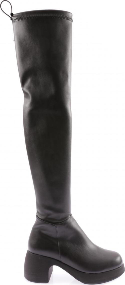 2100 Kadin Strech Knee High Topuklu Çizme